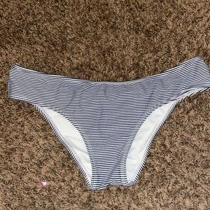 Blue/White Ruched Bikini Bottoms